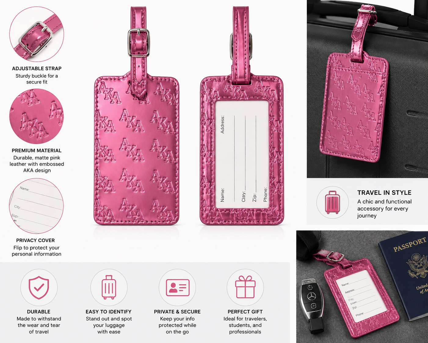 AKA Passport Holder and Luggage Tag Set