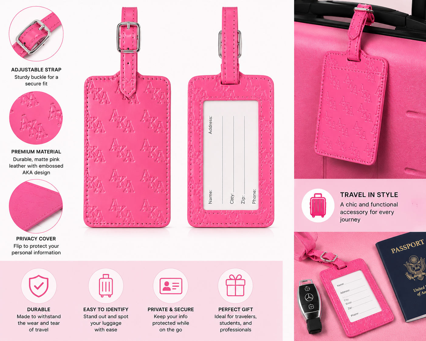AKA Passport Holder and Luggage Tag Set