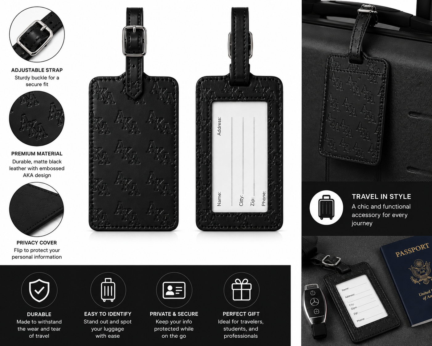 AKA Passport Holder and Luggage Tag Set